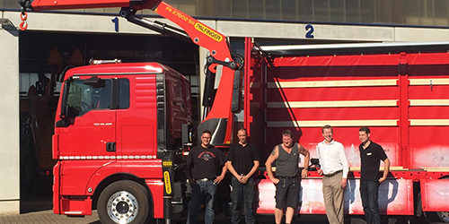 Übergabe Fahrzeugaufbau für Tresor Butzki Unterbau und Kranfrontmontage Fahrzeugbau Hameln Schierling Butzki