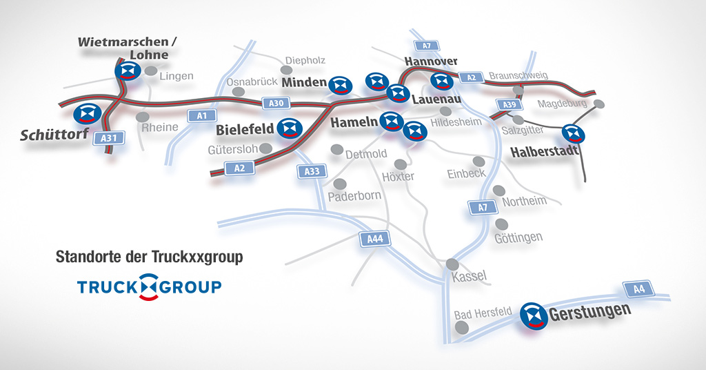 Die Standorte der Truckxxgroup